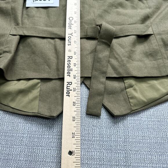 Katch Me Vest Womens‎ XXL Green Linen Blend Button Up Y2K Utility Chic Split Hem - Picture 6 of 8